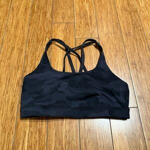 lululemon athletica Black Camo Strappy Sports Bra